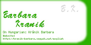 barbara kranik business card