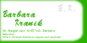 barbara kranik business card